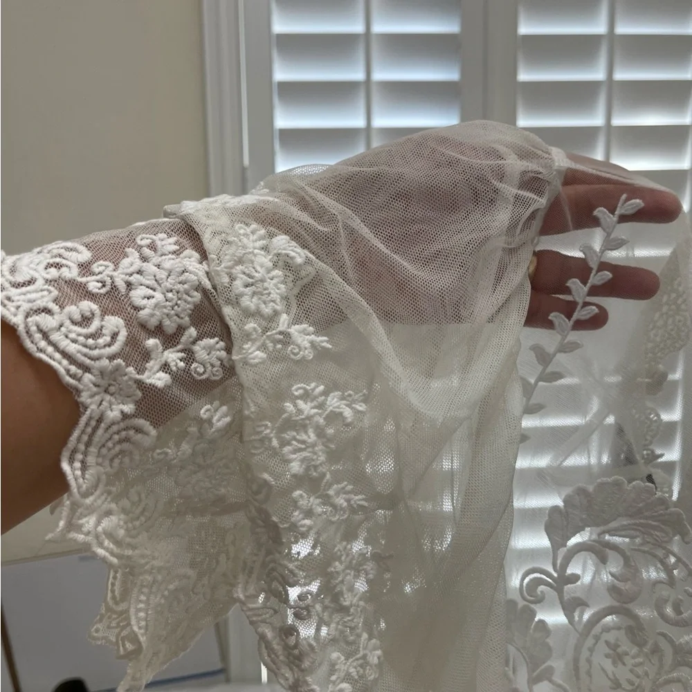 Forever 21 Embroidered Mesh Top Size S
